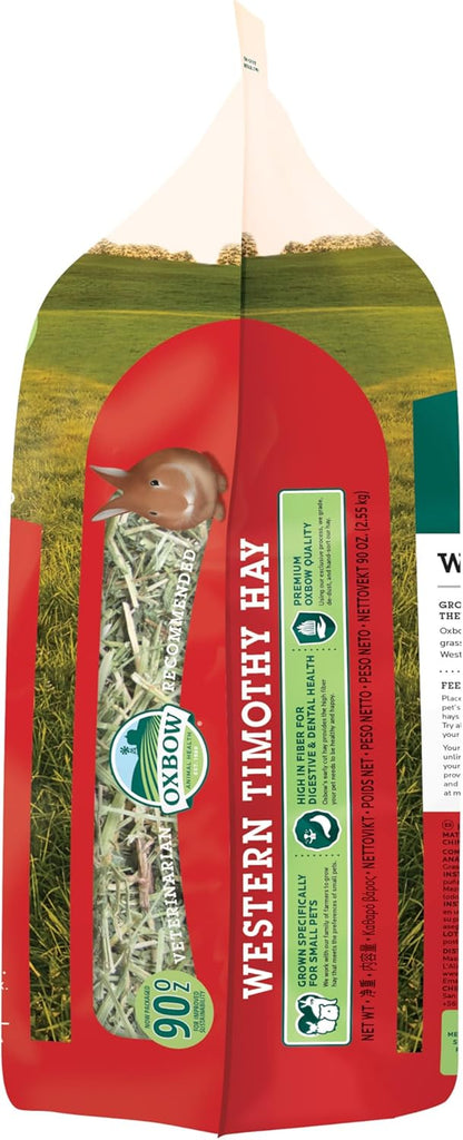 Animal Health Western Timothy Hay - All Natural Hay for Rabbits, Guinea Pigs, Chinchillas, Hamsters & Gerbils -Veterinarian Recommended- Grown in the USA-90 Oz.