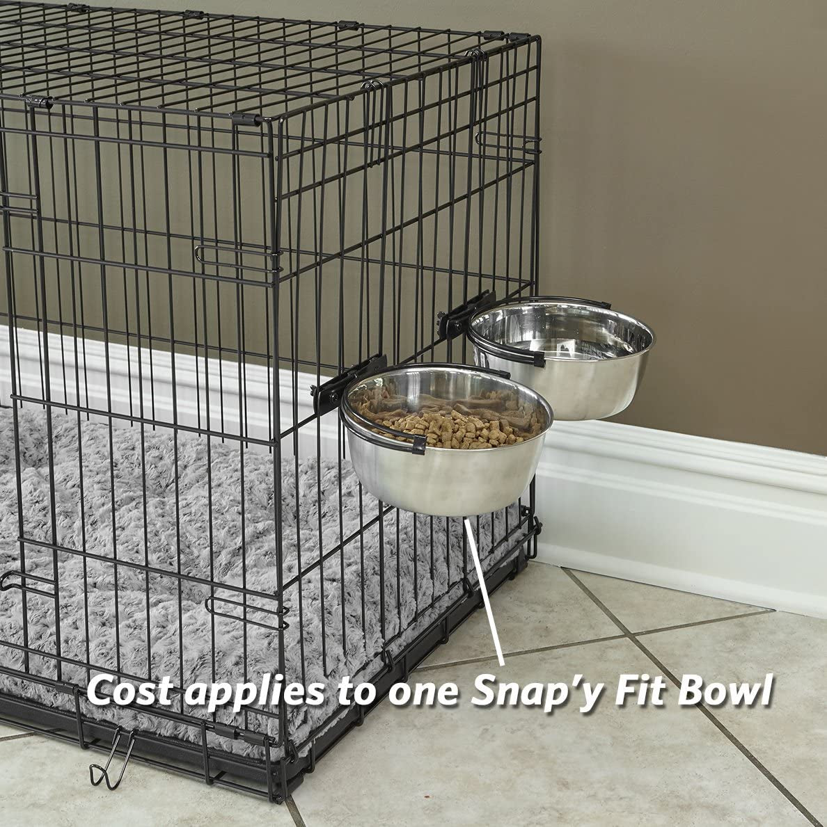 Snap'Y Fit Stainless Steel Food Bowl/Pet Bowl for Dogs & Cats