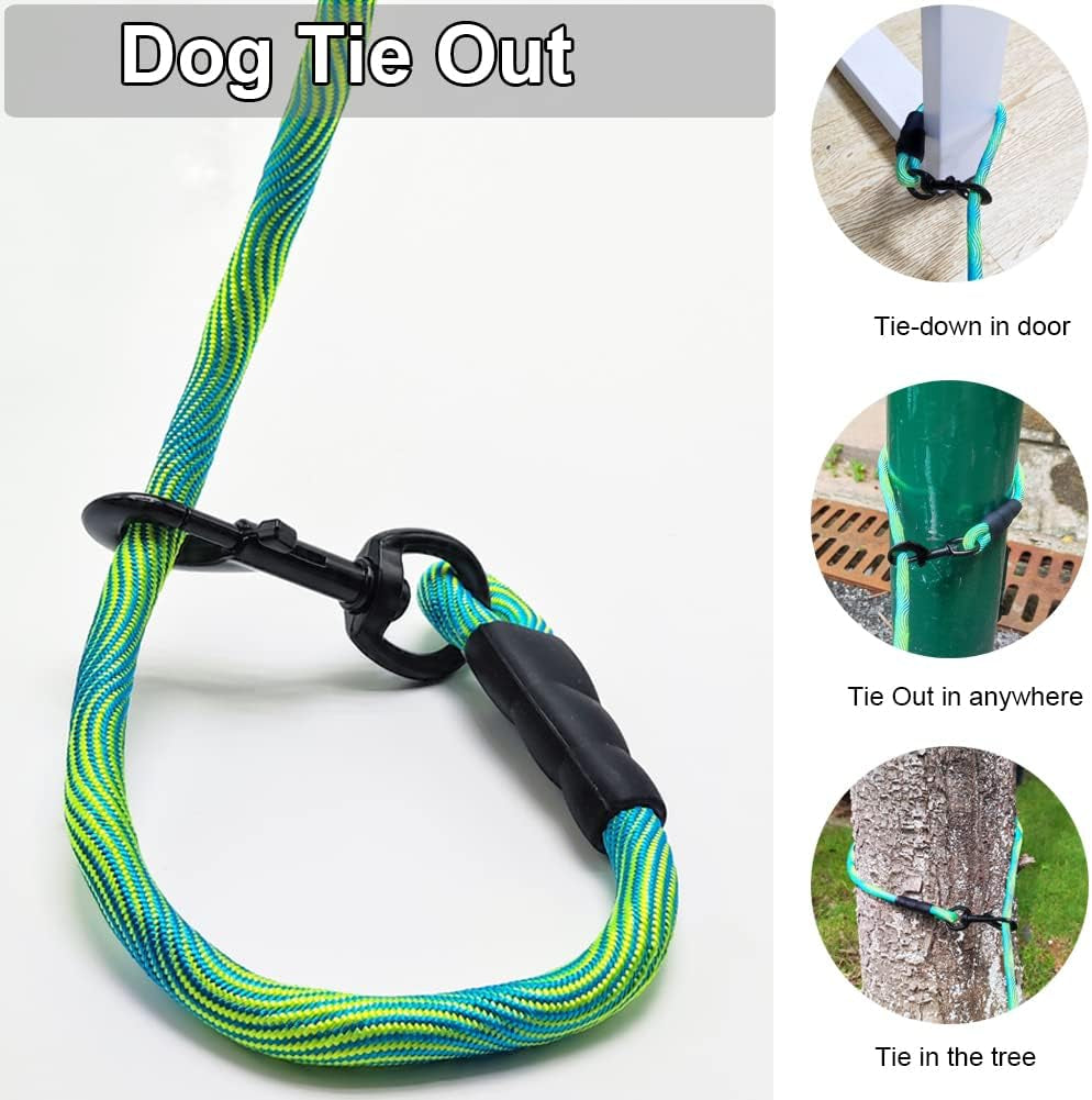 8Ft/12Ft/20Ft/30Ft/50Ft/75Ft Dog Tie-Out Long Tether Rope Dog Leash, Outdoor Dog Yard Leash- Large Medium Small Dogs Training, Playing, Camping,Backyard