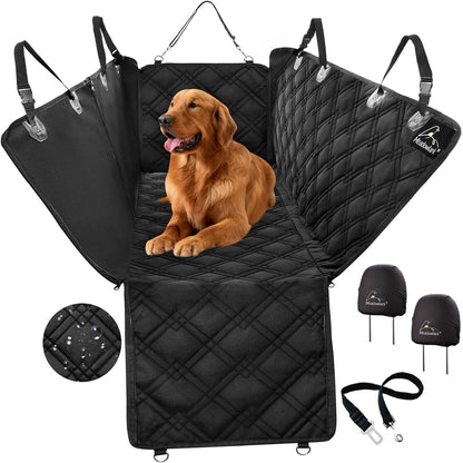 Dog Car Seat Cover, Heavy Duty Dog Seat Cover for Back Seat, Extra Padded Non-Slip Dog Hammock, Water-Resistant Back Seat Protector for Cars Trucks and Suvs (54" W X 58" L)