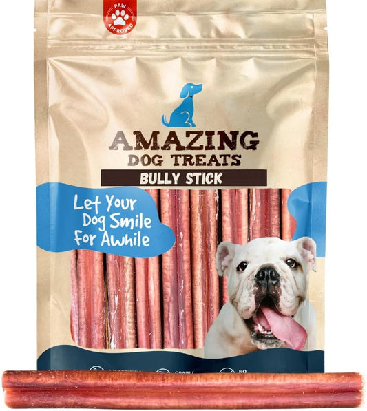 Bully Sticks 6 & 7 Inch Regular Size - Premium Bully Stick Dog Chews - Long Lasting Bully Sticks for Dogs - Best Bully Stick Dog Bone - No Hide Dog Chews