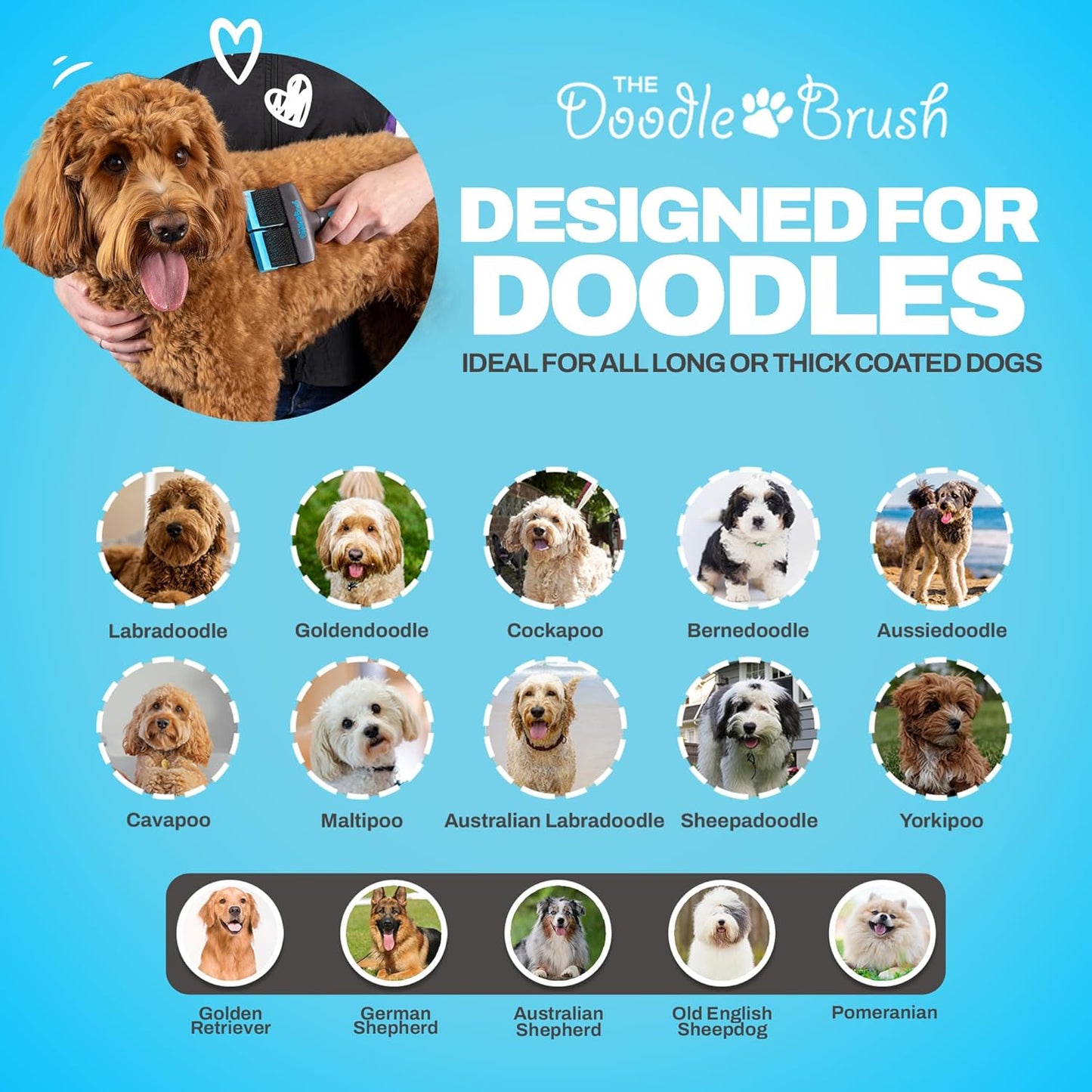 - Doodle Brush for Dogs, Goldendoodle Brushes for Grooming & Dog Brush for Labradoodle - Doodle Dog Brush - Doodle Grooming Brush, Bernedoodle Brush - Slicker Brush for Doodles