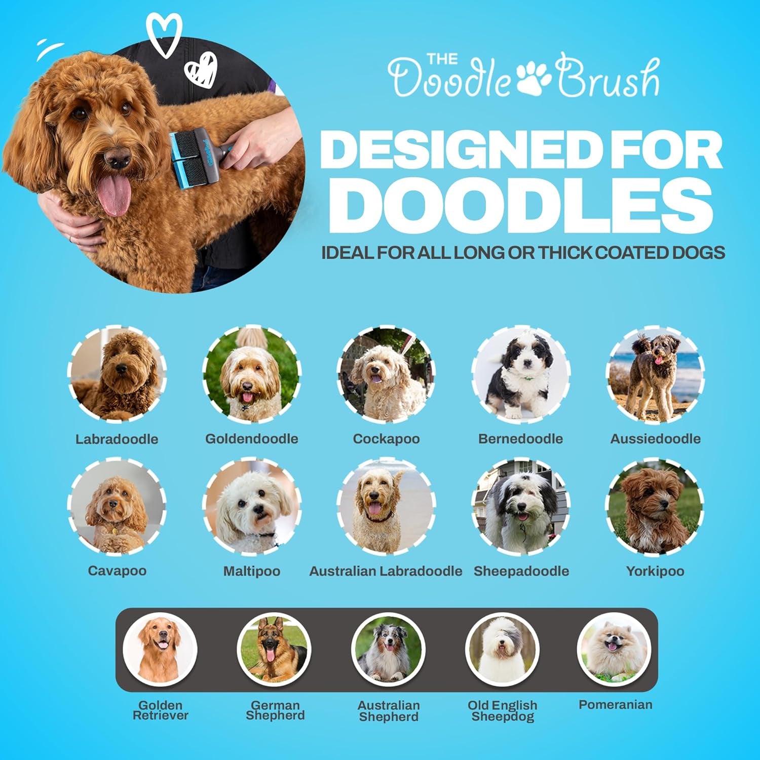 - Doodle Brush for Dogs, Goldendoodle Brushes for Grooming & Dog Brush for Labradoodle - Doodle Dog Brush - Doodle Grooming Brush, Bernedoodle Brush - Slicker Brush for Doodles