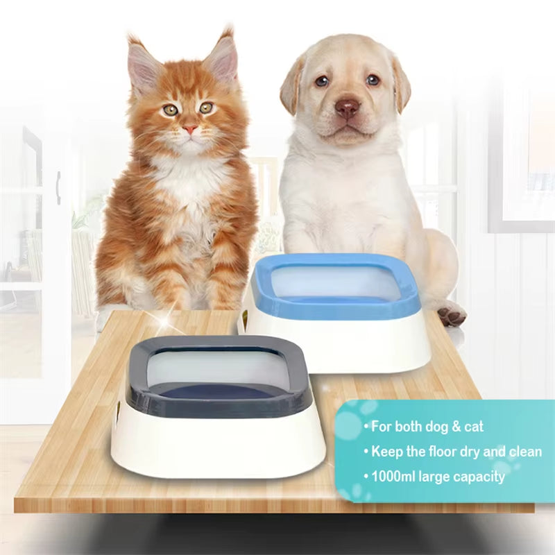 Dog Drinking Water Bowl Floating Non-Wetting Mouth Cat Bowl without Spill Drinking Water Dispenser Plastic Anti-Over Dog Bowl