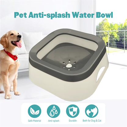 Dog Drinking Water Bowl Floating Non-Wetting Mouth Cat Bowl without Spill Drinking Water Dispenser Plastic Anti-Over Dog Bowl