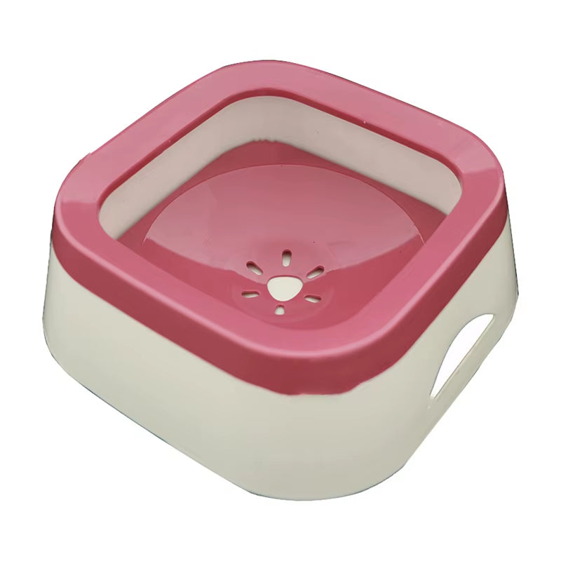 Dog Drinking Water Bowl Floating Non-Wetting Mouth Cat Bowl without Spill Drinking Water Dispenser Plastic Anti-Over Dog Bowl