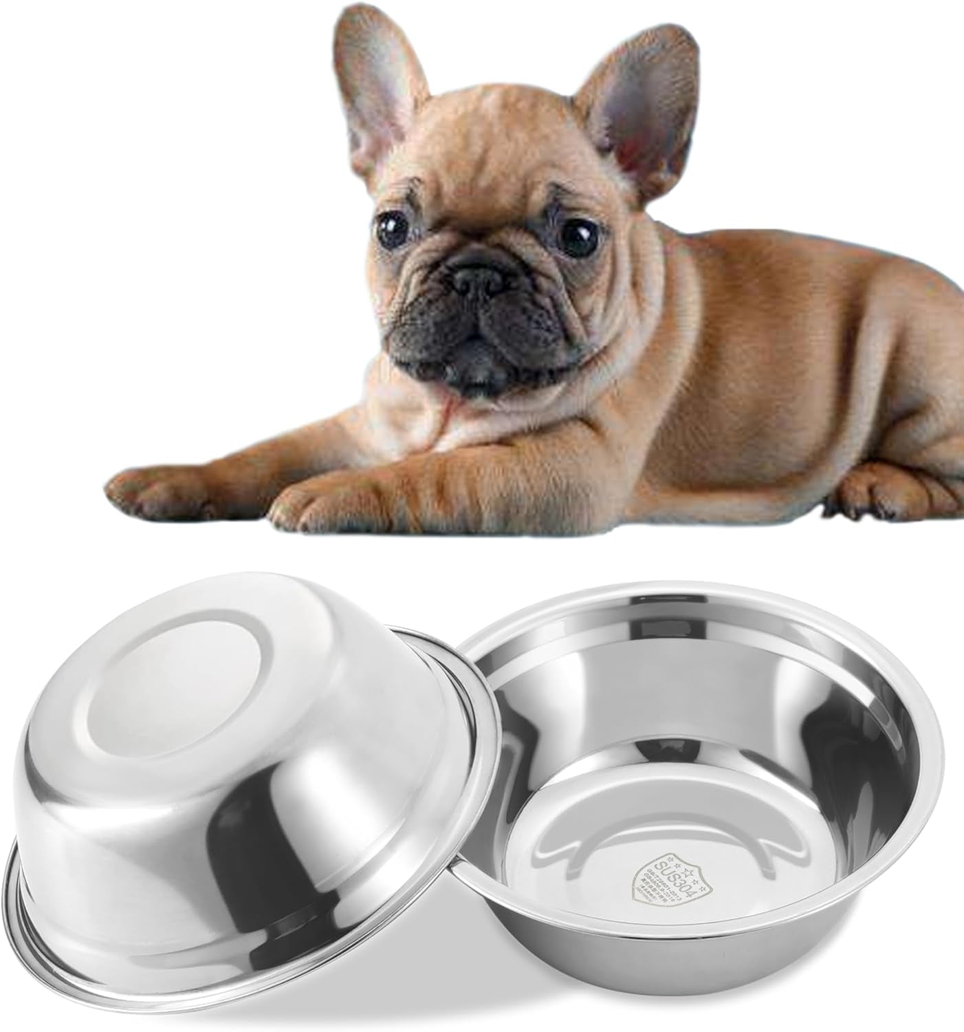 Stainless Steel Dog Bowls, Metal Dog Bowls, Dog Bowls for Small, Medium Sized Dog